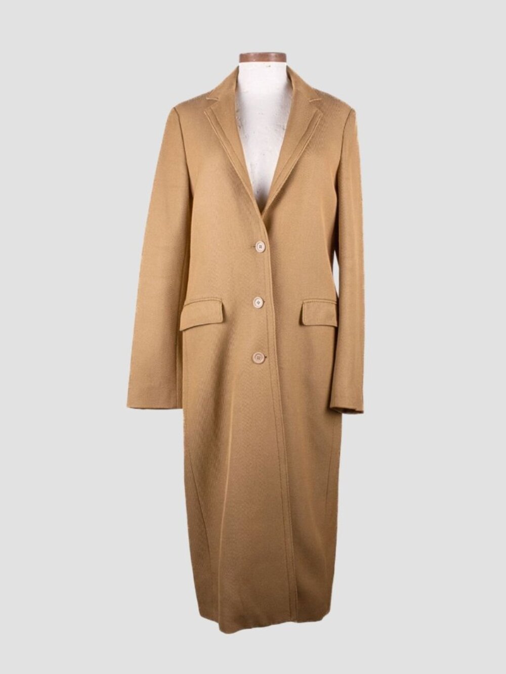 ACNE STUDIOS Tan Camel Long Topcoat Sz IT 38 US S Viscose Overcoat A/W 2016 AVRA